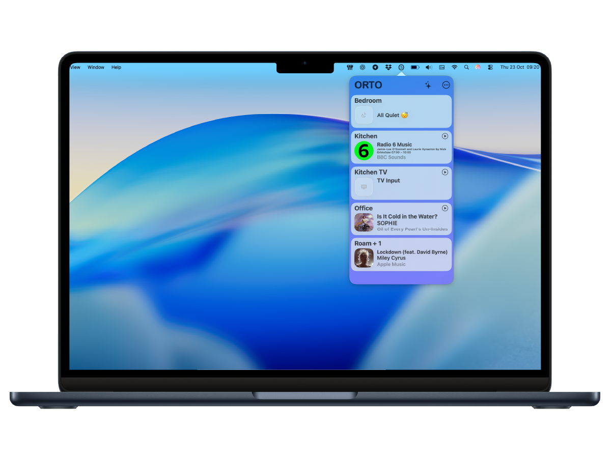 Orto Sonos Mac menu bar controller