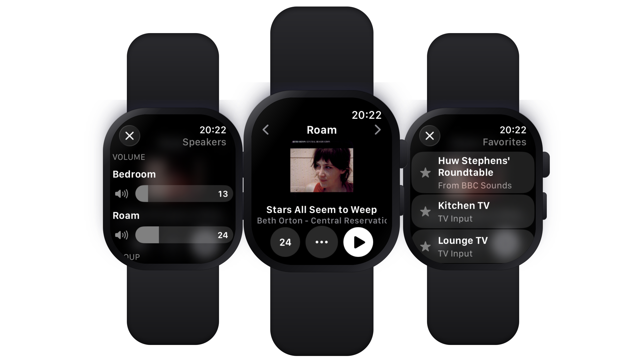 Orto Sonos controls on Apple Watch