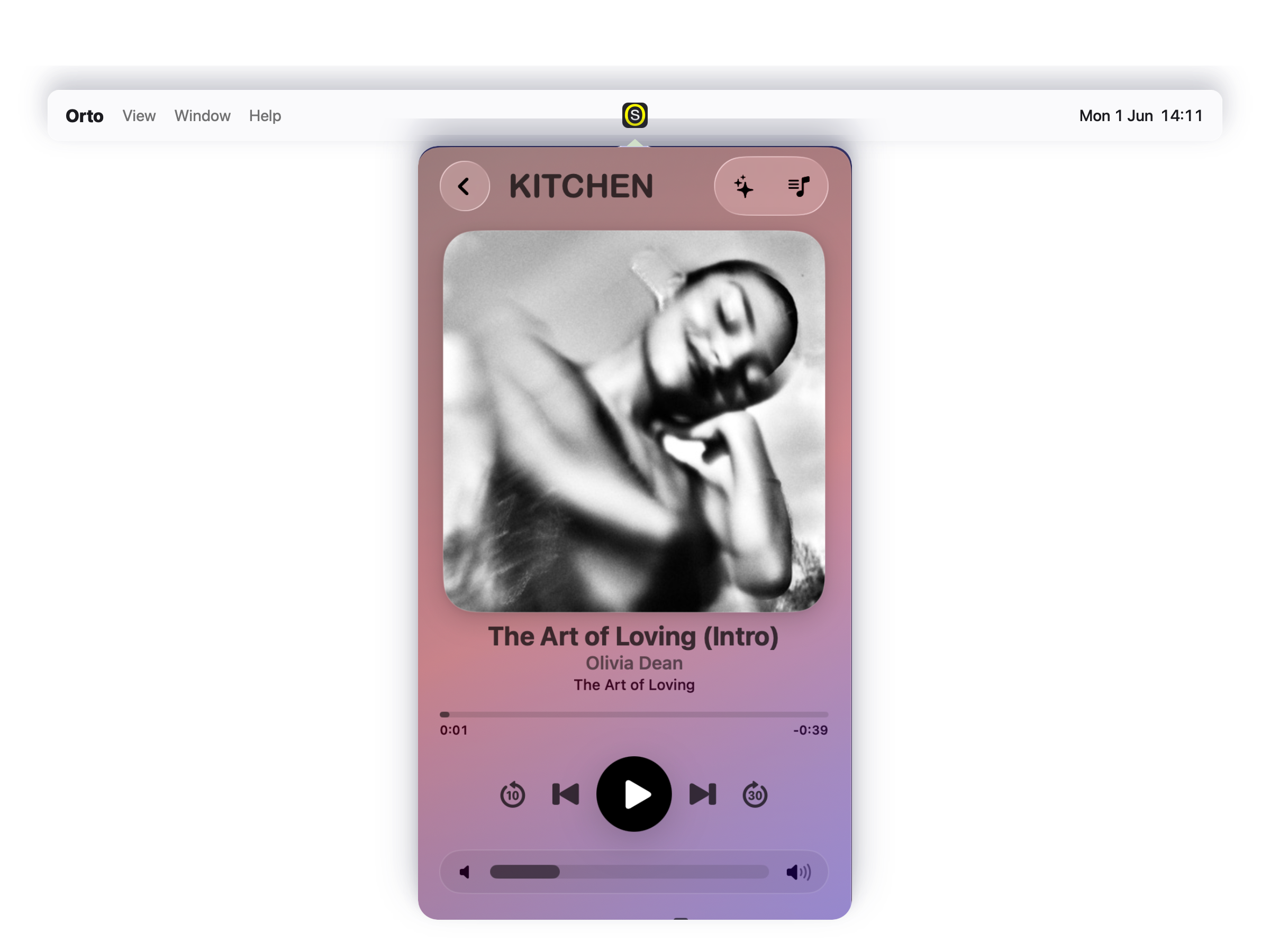 Orto Sonos Mac menu bar controller